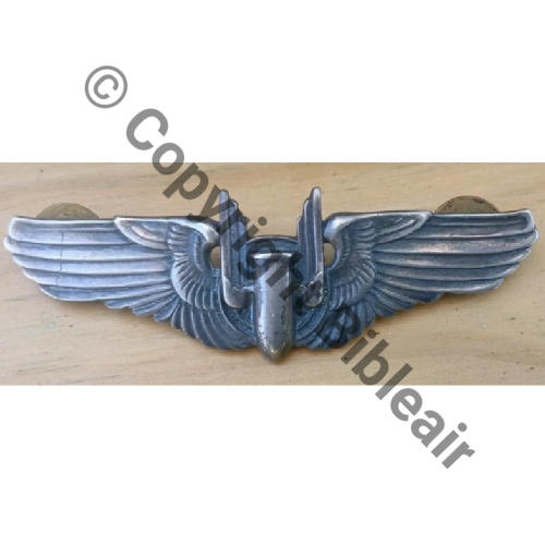 BREVET AMERICAIN BOMBARDIER MITRAILLEUR FRANCAIS 1942.43 certifie ARGENT STERLING  75mm Src.aetiusledernierdesromains 87Eur08.25 